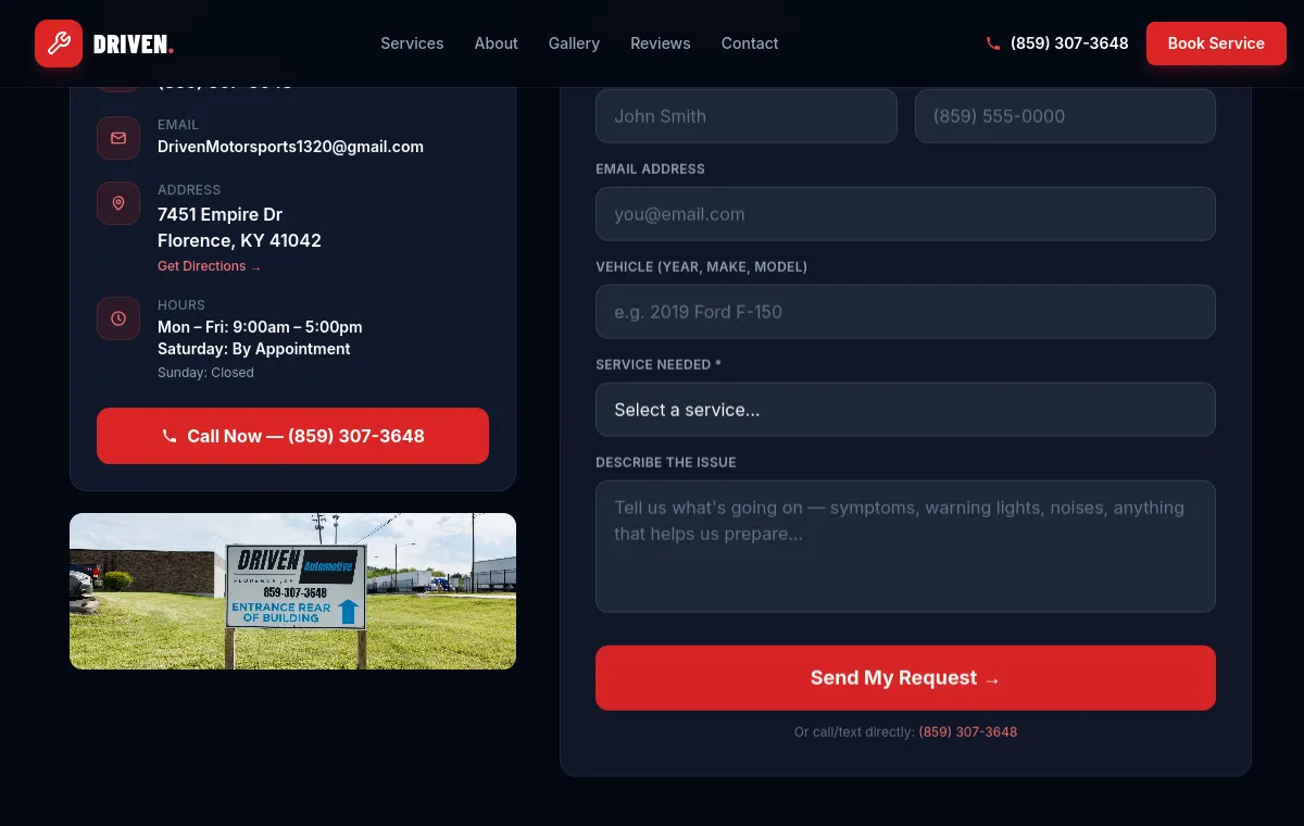 Preview of the Driven Automotive website