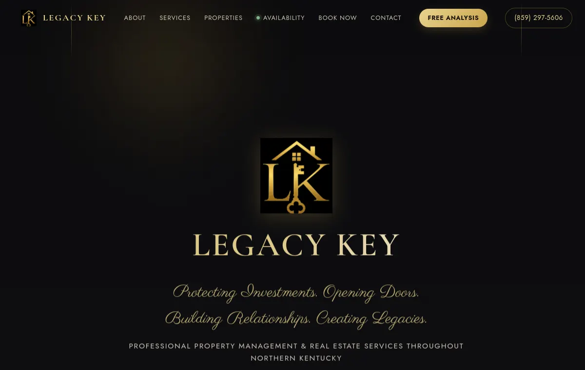 Preview of the Legacy Key Property Management website